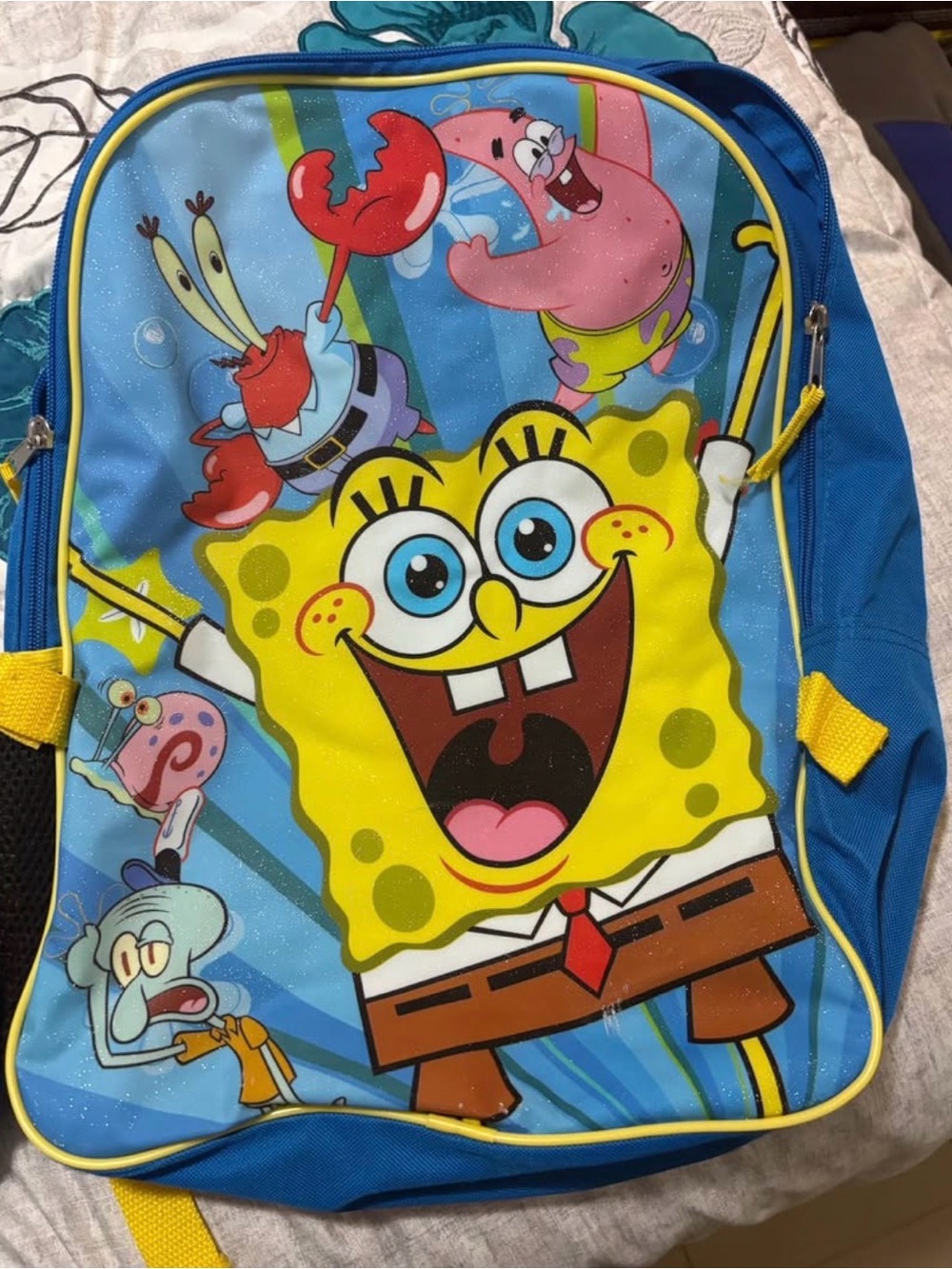 Amazon Kids SpongeBob SquarePants Blue & Yellow Backpack